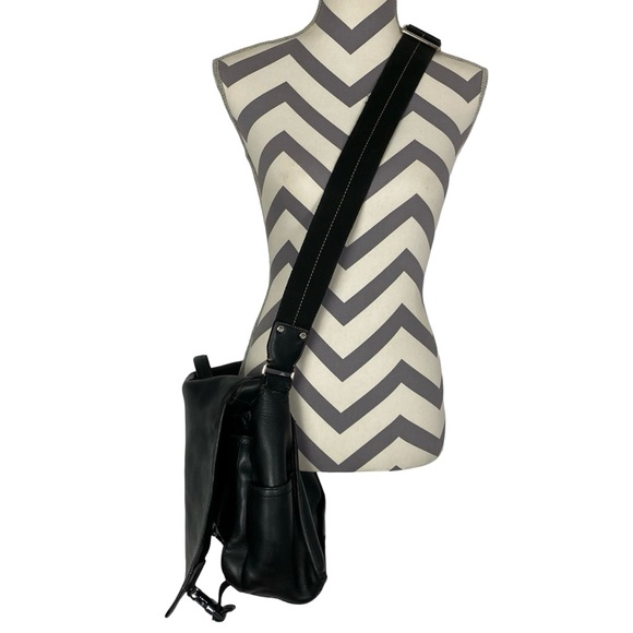 Coach Leather Messenger Bag Briefcase Mens Unisex Large Black Pockets - Picture 3 of 16